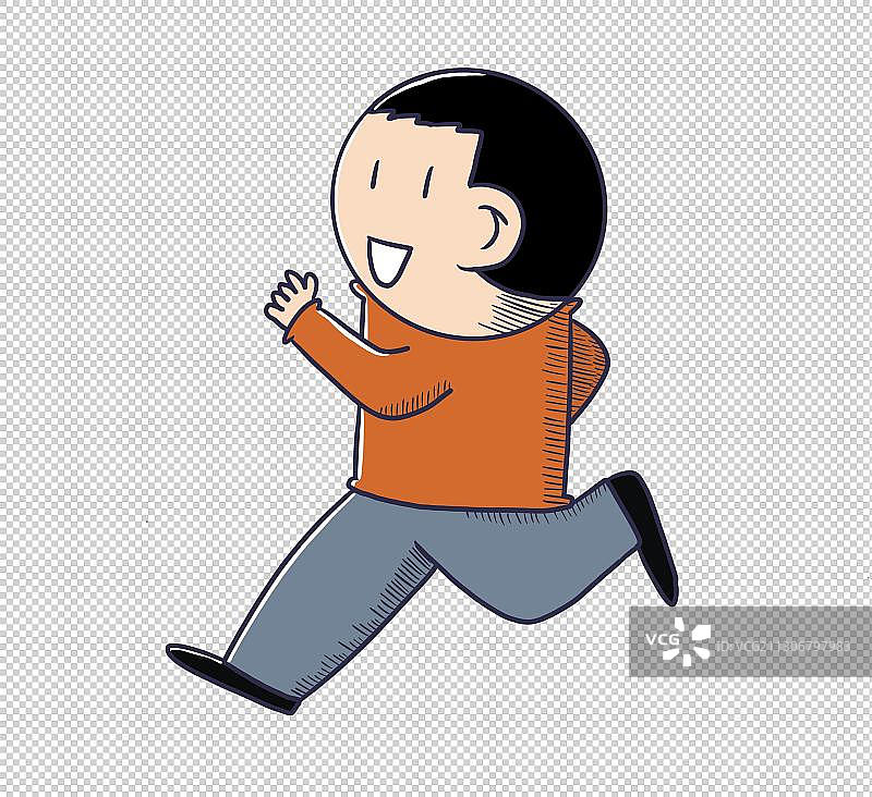 元素：奔跑的男孩图片素材