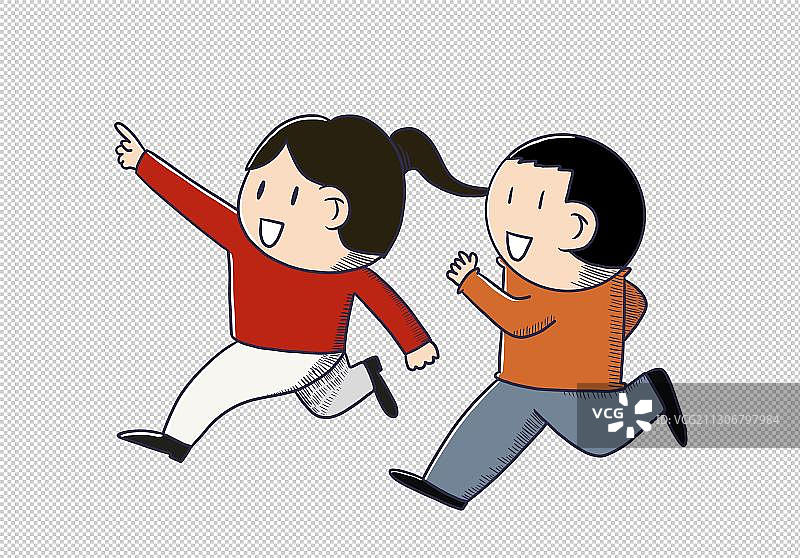 元素：奔跑的学生图片素材