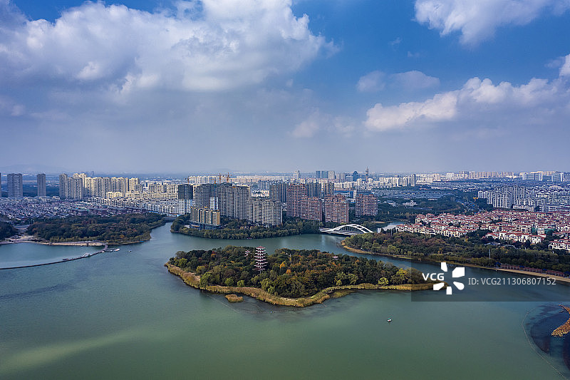 张家港镜湖生态公园风景图片素材