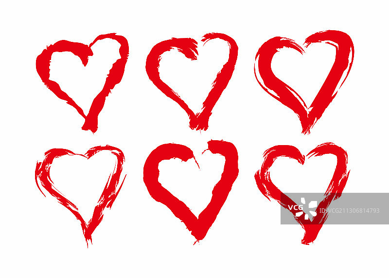 爱心图标集合抽象设计图片素材