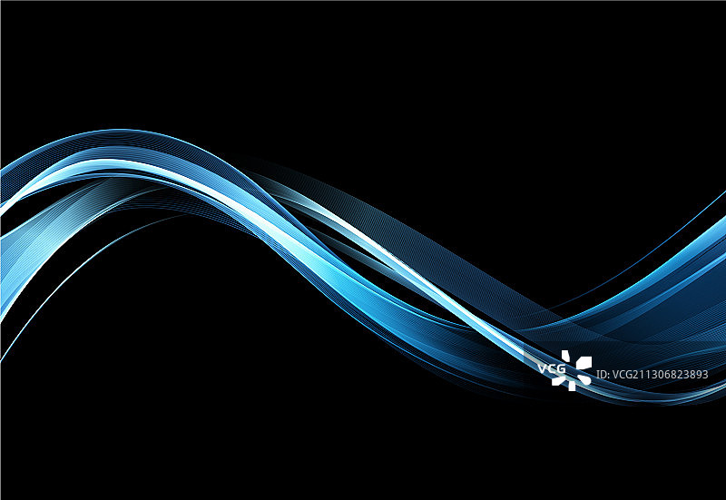 抽象蓝色波浪设计元素图片素材