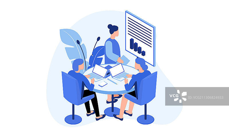 扁平化商业咨询概念图片素材