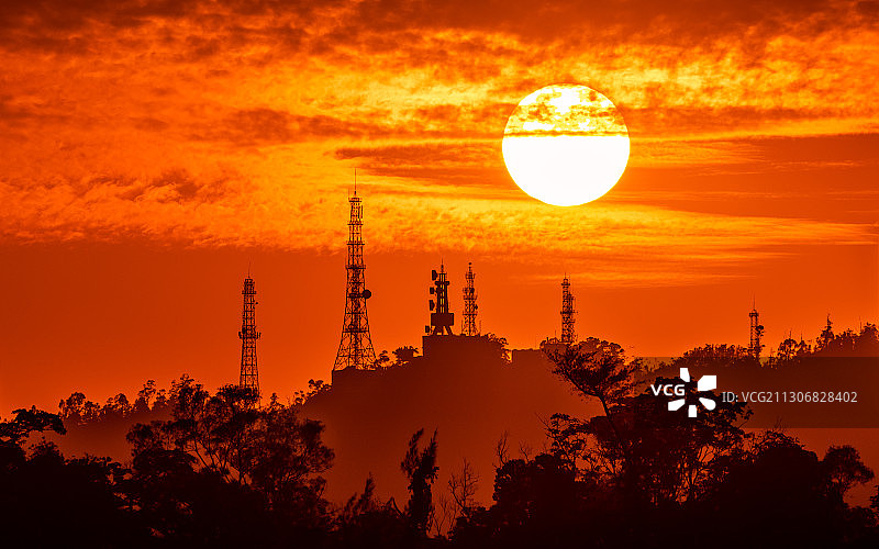 珠海板樟山悬日图片素材