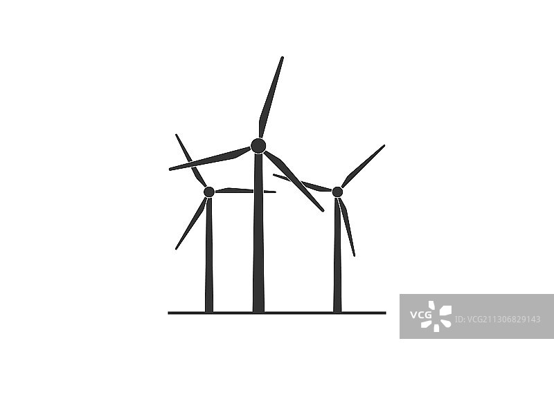 风能风力涡轮机图标图片素材