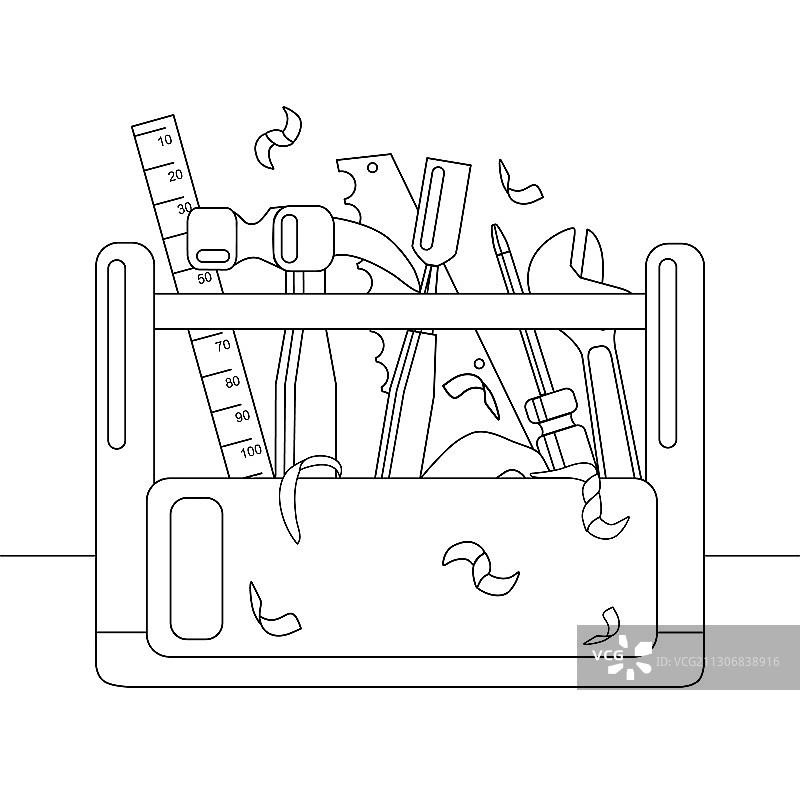 木工工具着色书素材图片素材