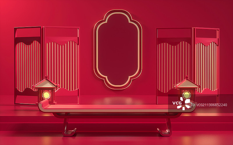 3D中国风产品展示台创意图图片素材