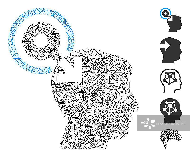 虚线马赛克大脑界面插件图标图片素材