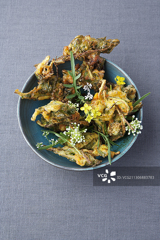 西葫芦花洋葱帕科拉饼图片素材