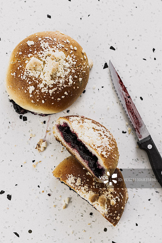 蓝莓面包图片素材
