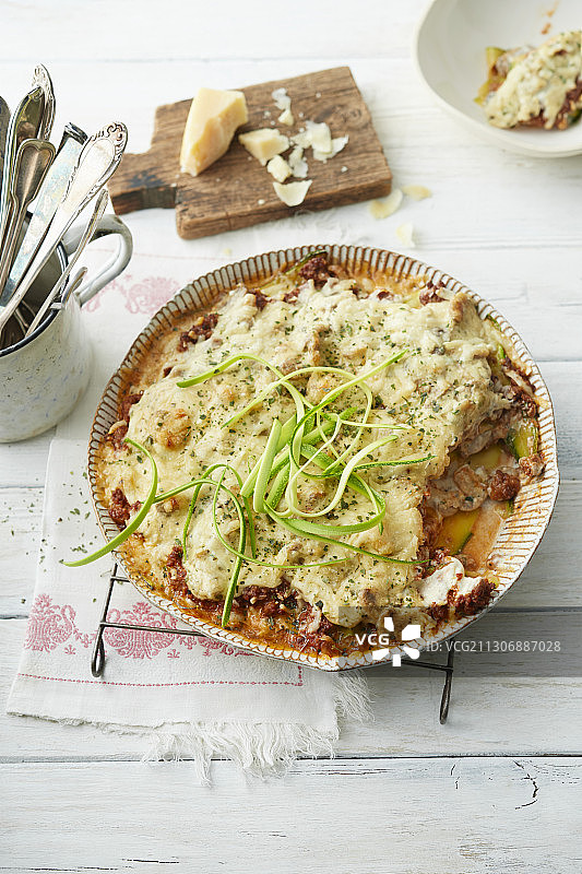 西葫芦千层面图片素材