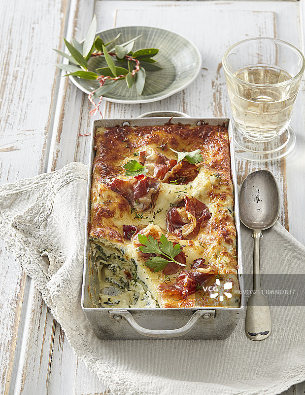 培根奶酪千层面图片素材