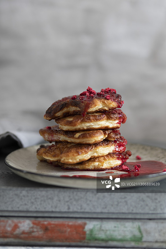 覆盆子酱自制油炸馅饼图片素材