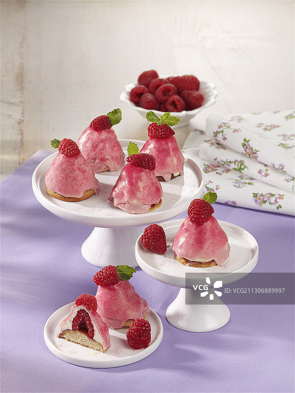 覆盆子华夫饼挞图片素材