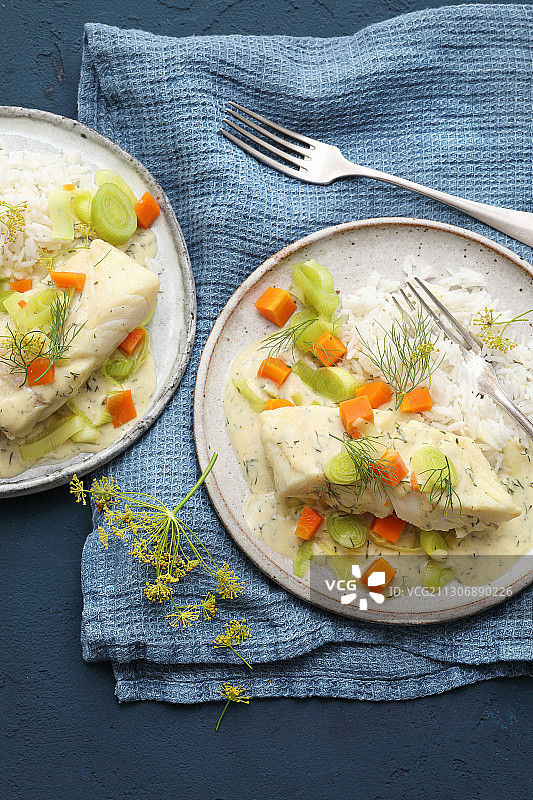 莳萝酱黑线鳕鱼图片素材