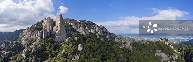 中国福建省宁德市福鼎市太姥山景区航拍图片素材
