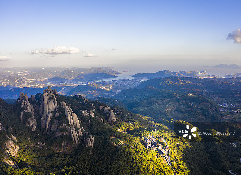 中国福建省宁德市福鼎市太姥山航拍图片素材