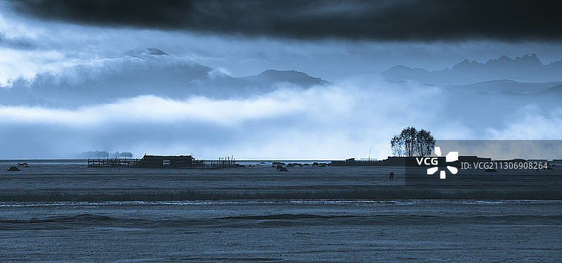 晨曦中的草原图片素材