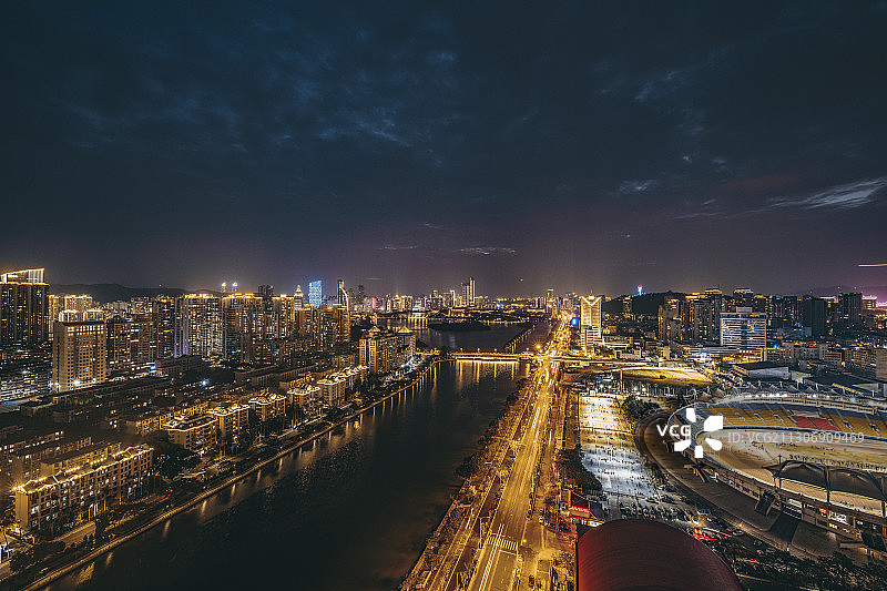 厦门思明区城市夜景图片素材