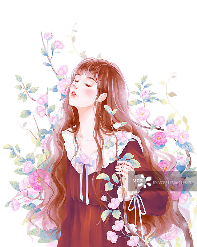 复古少女图片素材