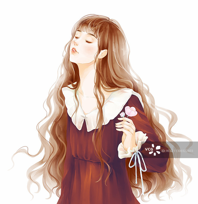 复古少女图片素材