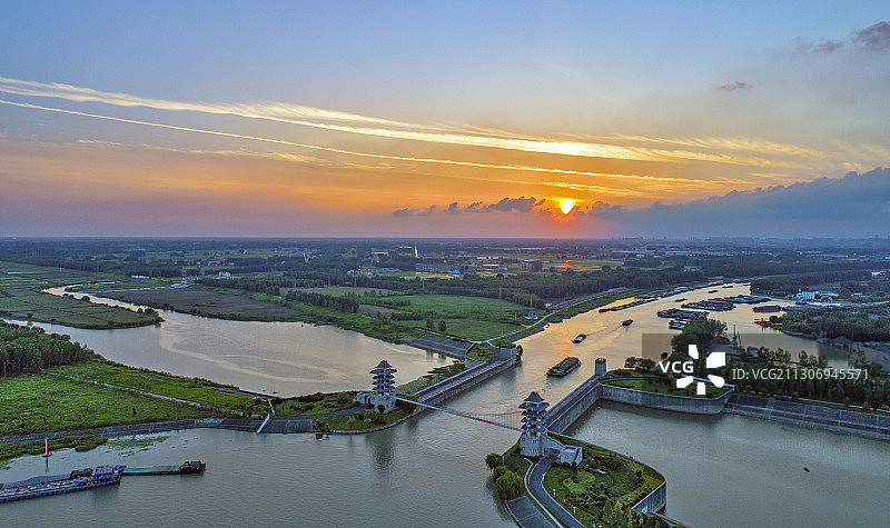 京杭大运河江苏省淮安段图片素材