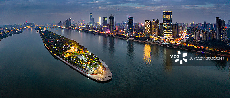 长沙橘子洲夜景图片素材