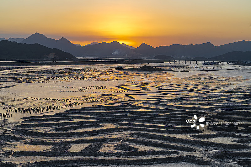 霞浦南湾晚霞图片素材
