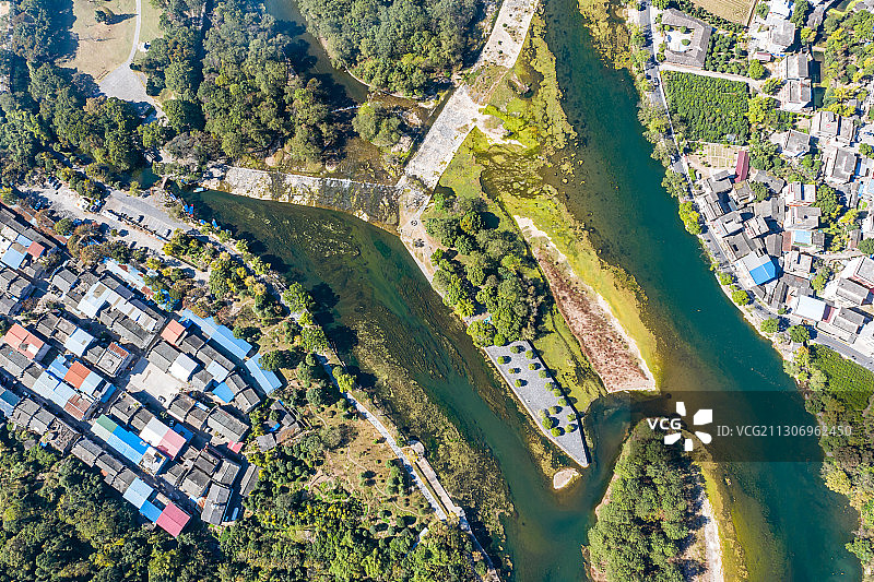 广西兴安灵渠航拍图片素材