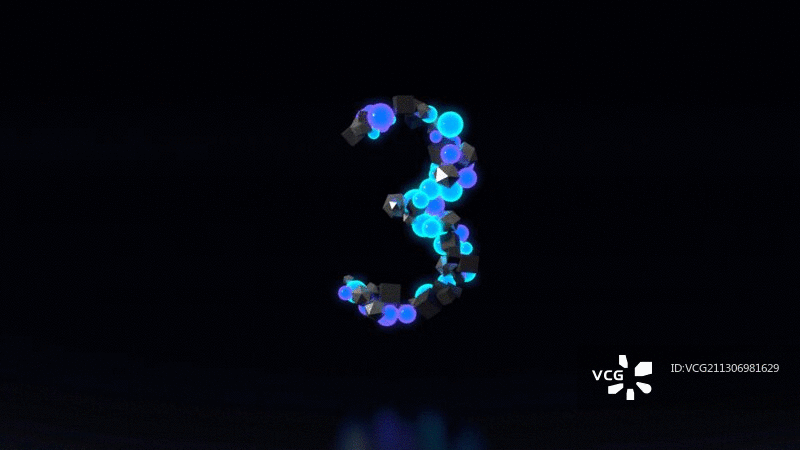 发光彩灯组成的片头开场action倒计时动图图片素材