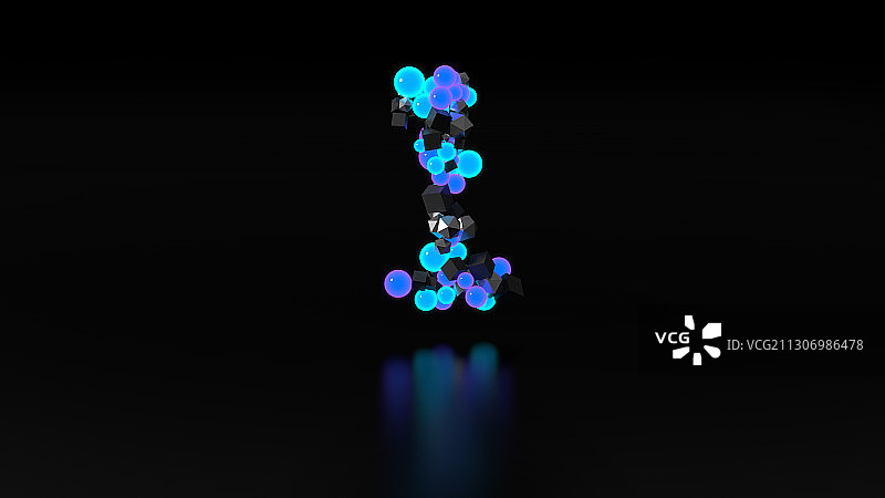 发光彩灯组成的立体数字1图片素材