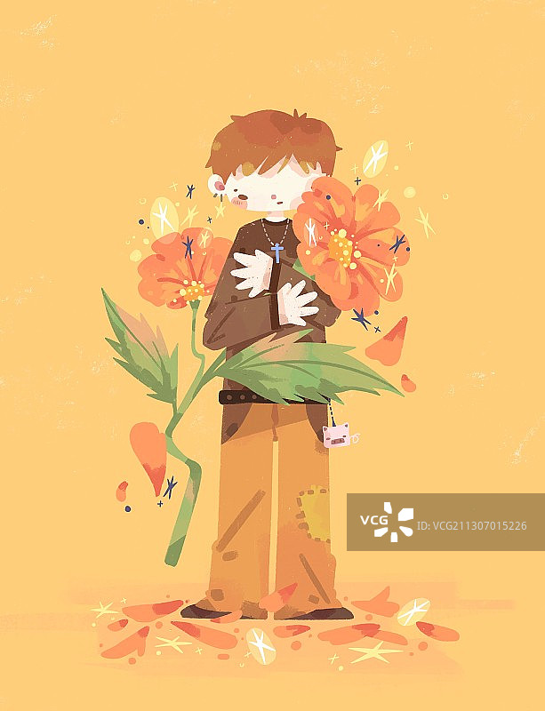 花儿与少年图片素材