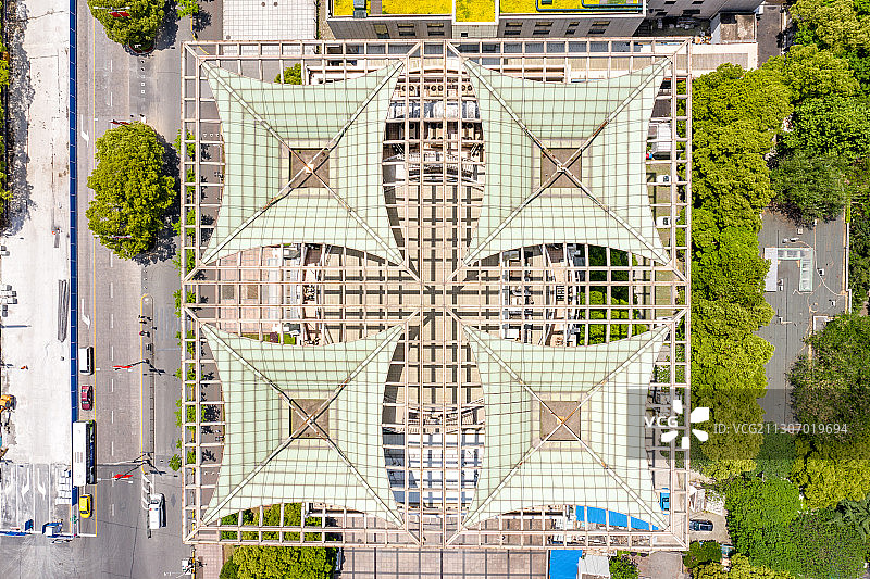 航拍上海城市规划馆图片素材