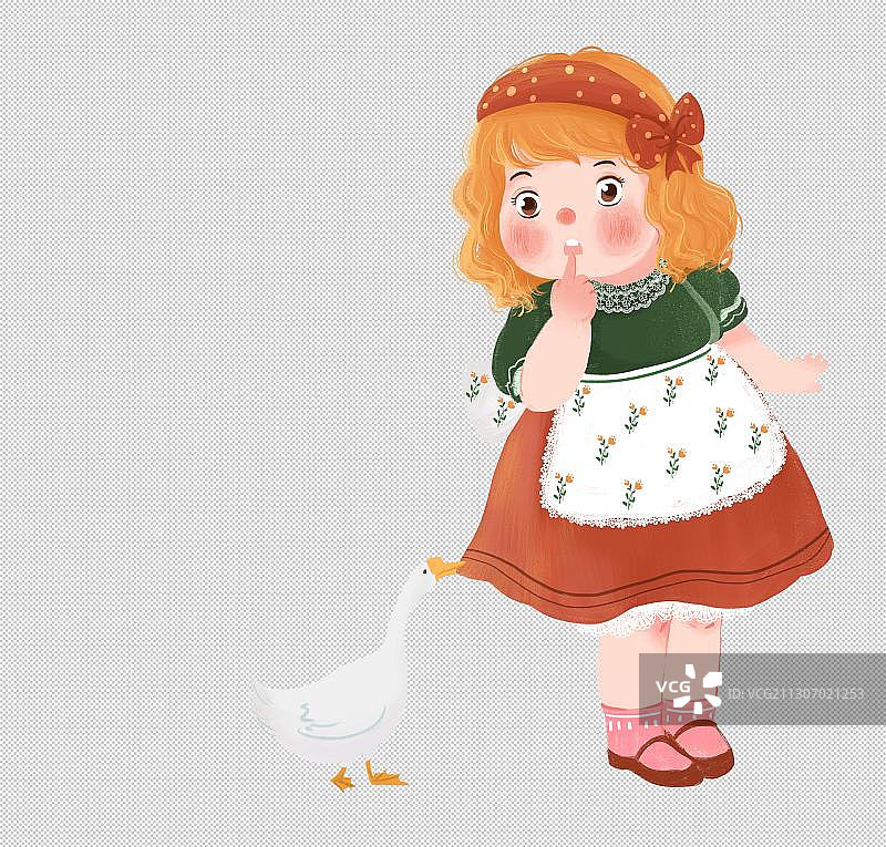 复古可爱女孩图片素材