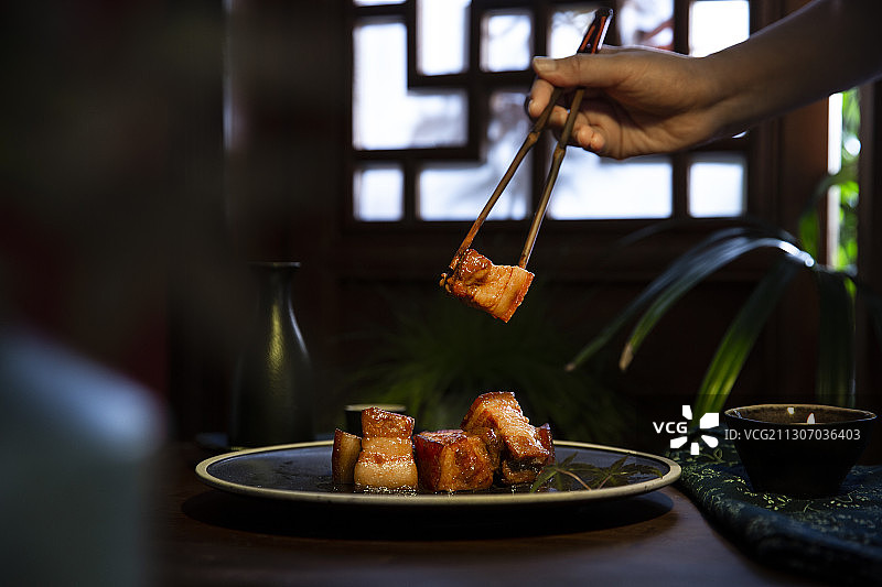 中华美食红烧肉静物图片素材