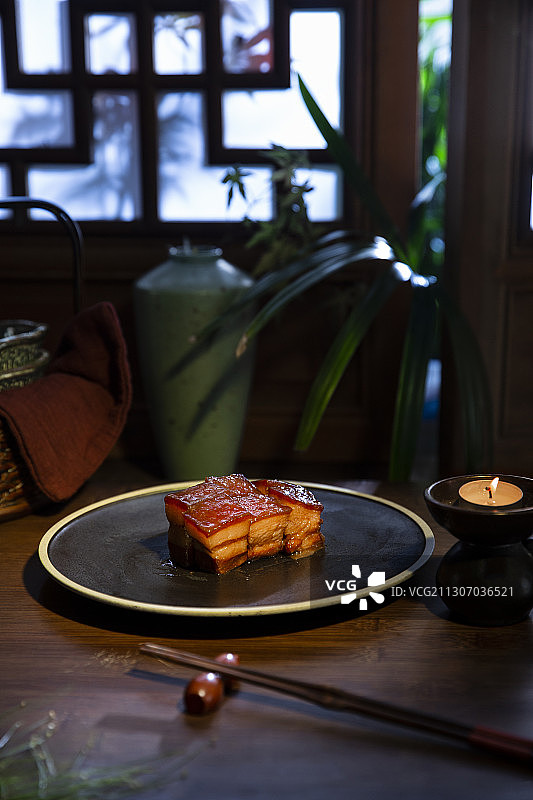 中华美食红烧肉静物图片素材