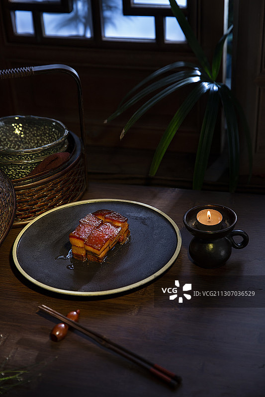 中华美食红烧肉静物图片素材