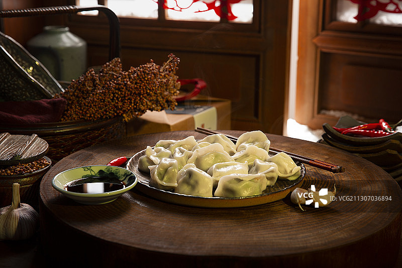 中华美食春节饺子静物图片素材