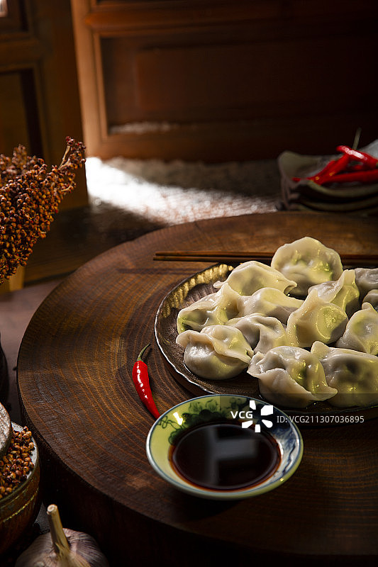 中华美食春节饺子静物图片素材