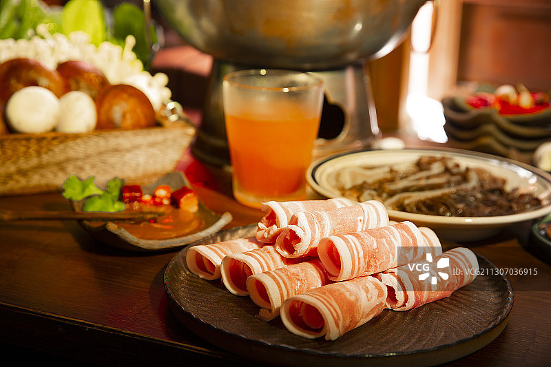 中华美食春节火锅特写静物图片素材