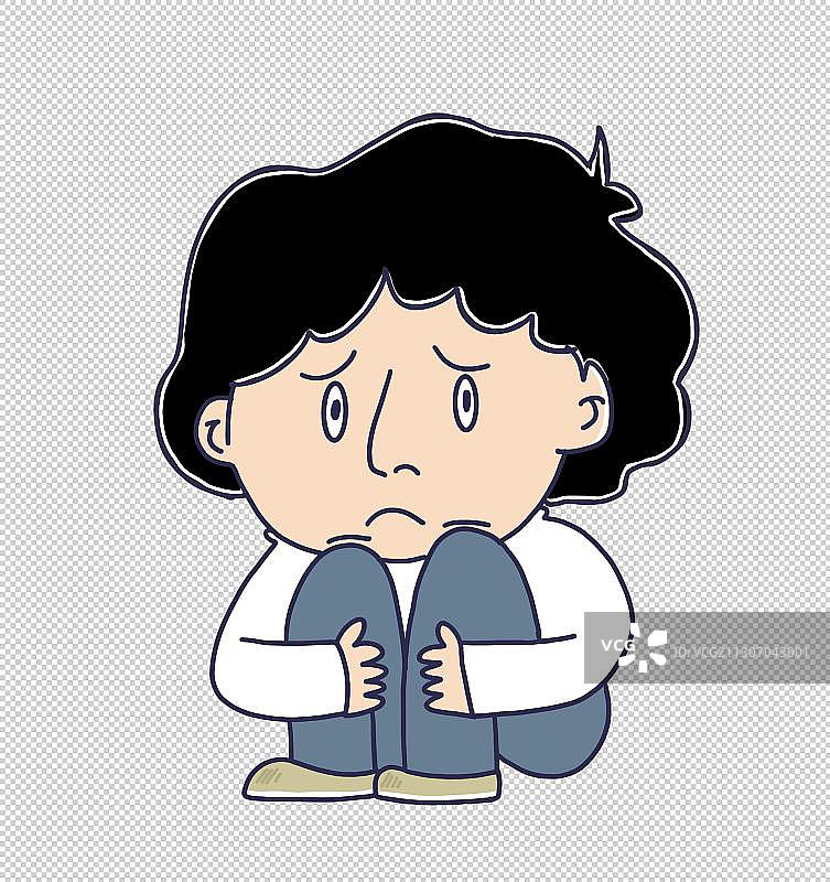 元素：悲观难过自卑的人物图片素材