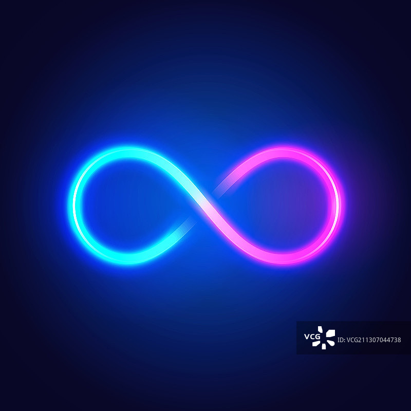 现代未来主义霓虹灯无限符号图片素材
