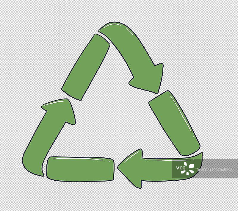 元素：绿色可回收符号图片素材