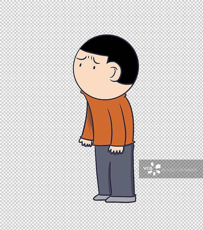 元素：站立疑惑的男子图片素材