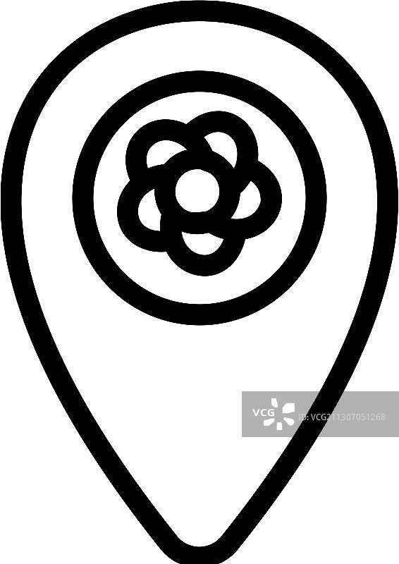 花店GPS定位标记轮廓图标图片素材