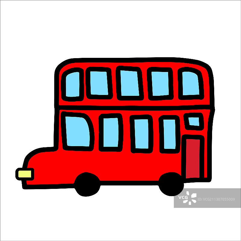 红色英式双层巴士图片素材