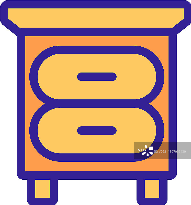 床头柜家具轮廓图标图片素材