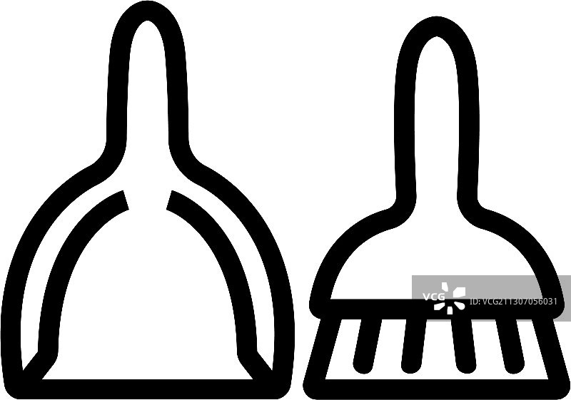 簸箕和刷子清洁家用工具图标图片素材