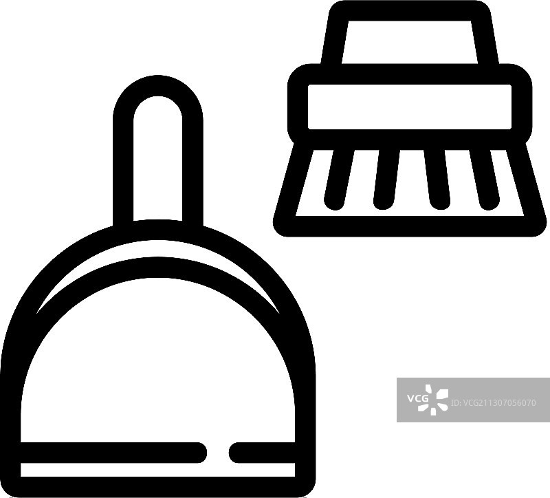 用于清洁办公室的簸箕和刷子图标图片素材