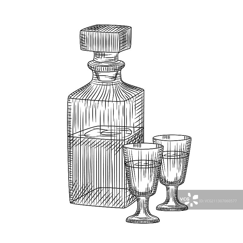 手绘酒精水晶玻璃醒酒器图片素材