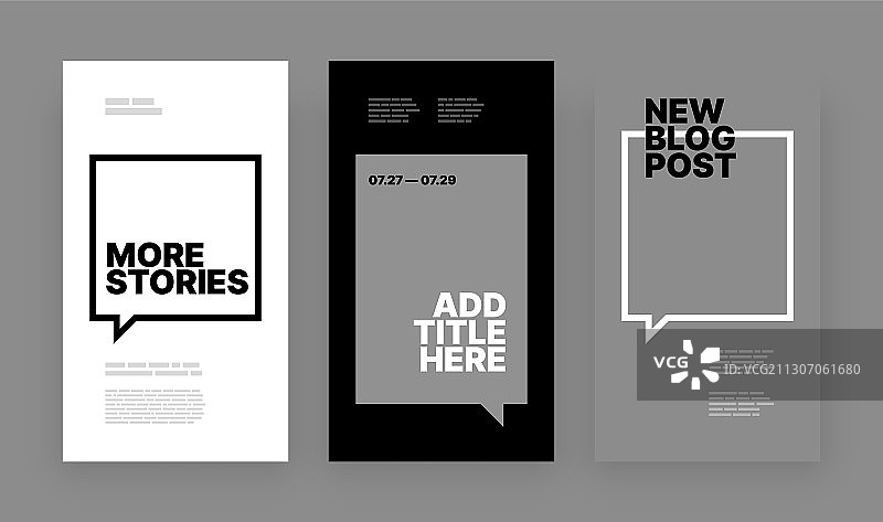 用于社交媒体故事的简约故事集图片素材